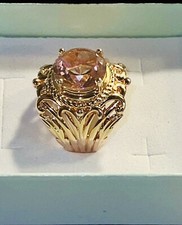 Gorgeous 2CT Pink Tourmaline In 18kt Rose Gold Over 925 Filigree Ring Size 8