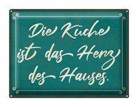 Blechschild Spruch 40X30 Cm KüChe Ist Das Herz Des Hauses Deko Schild Tin Sign