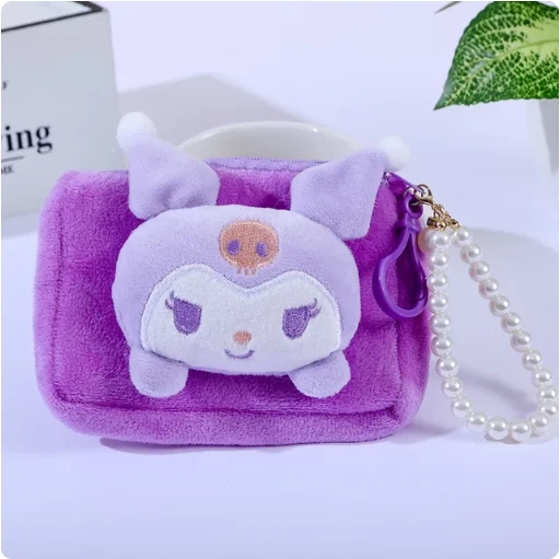 Kawaii Sanro Kuromi Coin Purse Lipstick Organizer Pouch Animes Earphone
