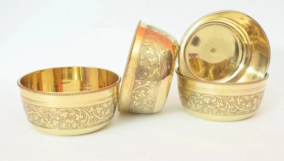 Indian Brass Floral Bowl | Katori - 150 ml - Image 4 of 4