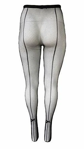 Pantimedias de red Killer Legs talla grande costura trasera pajarita negra, Queen 168YD022Q Foto 3 de 4
