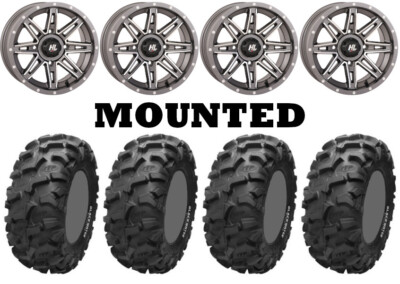 Kit 4 ITP Blackwater Evolution 28x9-14/28x11-14 on High Lifter HL22 Gray FXT