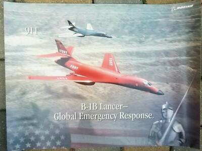 Original B-1 Bomber Lancer 9/11 Poster New York Fire Police Dept FDNY ...