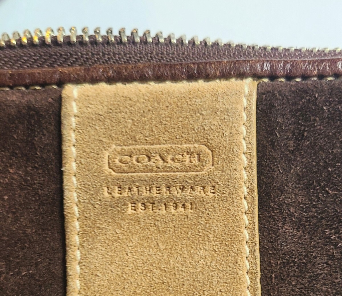 COACH Signature Striped Demi Khaki Brown Purse/Shoulder Bag