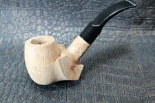 BRUYERE HOLZ PFEIFE  - halb ausgeformt - unbehandelt - gebogen - NEU - 401917