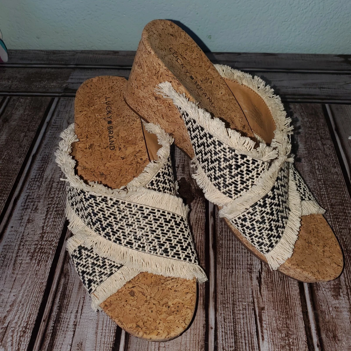 Macrame wedge sandals clearance