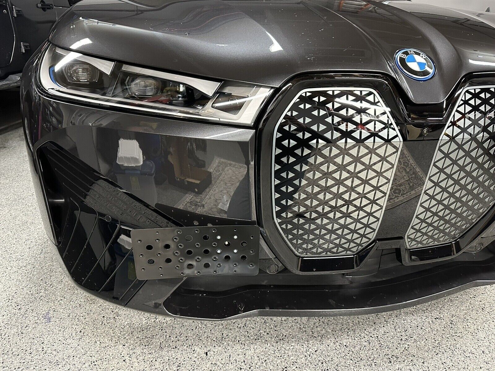 2022-2025 BMW iX Front Bumper Tow Hook License Plate Mount Bracket Kit ...