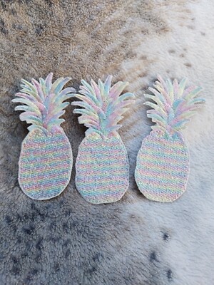 3x bunte Ananas Bügelflicken 11,3 cm x 4,7 cm