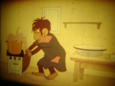 16mm Soviet Cartoon Color Film Kid How the monkeys had lunch