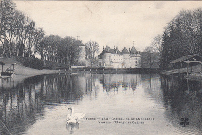 CHATEAU de CHASTELLUX 153 swan pond stamped 1905