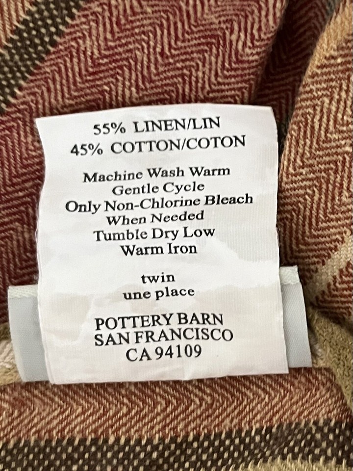 2 Pottery Barn Duvet Covers TWIN Serape Stripe Southwestern LINEN Blend