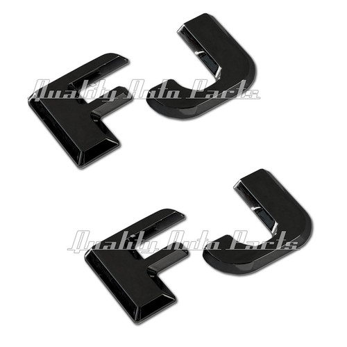 Pair Of Gloss Black Toyota FJ Cruiser Sticker Badges – FJ Emblem, QAP, 2-Piece