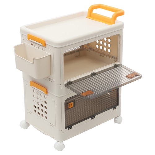 2 Tiers Foldable Storage Cabinet Foldable and Movable Storage Box, Storage Bins - Picture 6 of 24