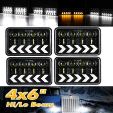 4X6" LED Headlights Hi/Lo Beam DRL Turn Signal Lamp for Chevy Pickup C10 C20 C30