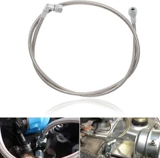 551871 Turbo Oil Feed Line Kit Steel Braided 60" 4AN 90 Degree Straight Hose End