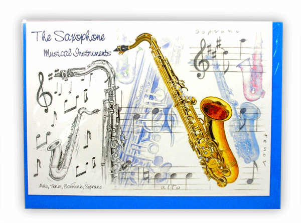 Saxophone Greetings Card - Music Gift - Saxophone Themed Gift