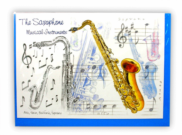 Saxophone Greetings Card - Music Gift - Saxophone Themed Gift
