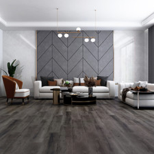 Luxury SPC Click Plank Flooring Built-In Underlay 5.2mm Thick Graphite-Black Oak