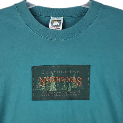 VTG Mackinac Island Michigan North Woods Long Sleeve TShirt Anvil USA Embroidery