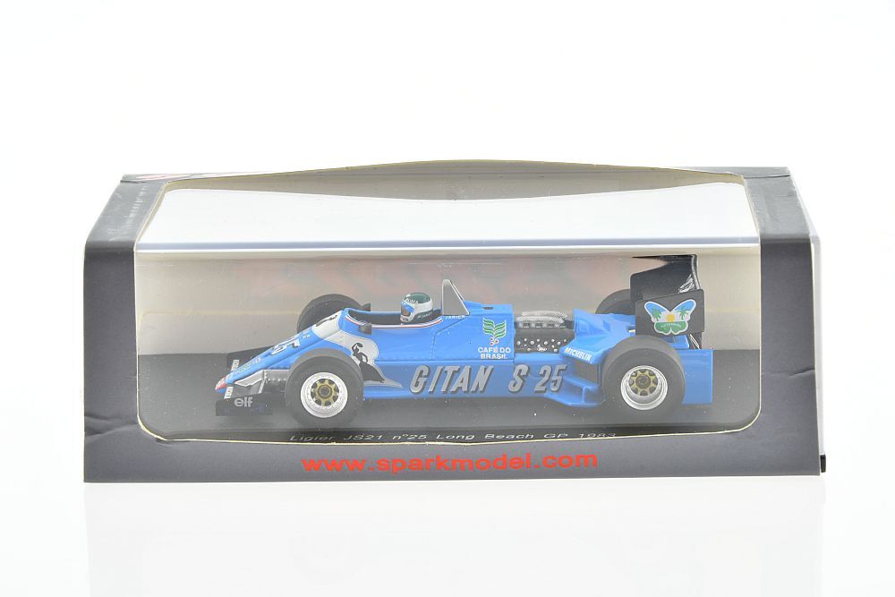 F1 LIGIER JS21 #25 J-P.Jarier Long Beach 1983 1/43 SPARK F1 LIGIER JS21 #25 J-P.Jarier Long Beach 1983 1/43 SPARK