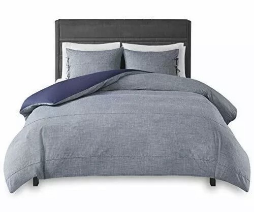 Madison Park Ravin 3 Piece Cotton Yarn Dye Duvet Cover Bedding Set Full/Queen - Picture 7 of 12