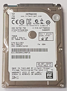 750 GB SATA Hitachi HTS547575A9E384 5400rpm 8MB HDD 2.5" interne Festplatte