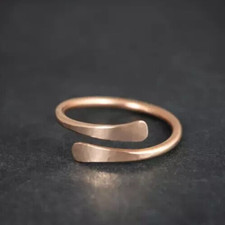 Solid Pure Copper Minimalist Healing Ring, Handmade, Unisex, Adjustable Ring