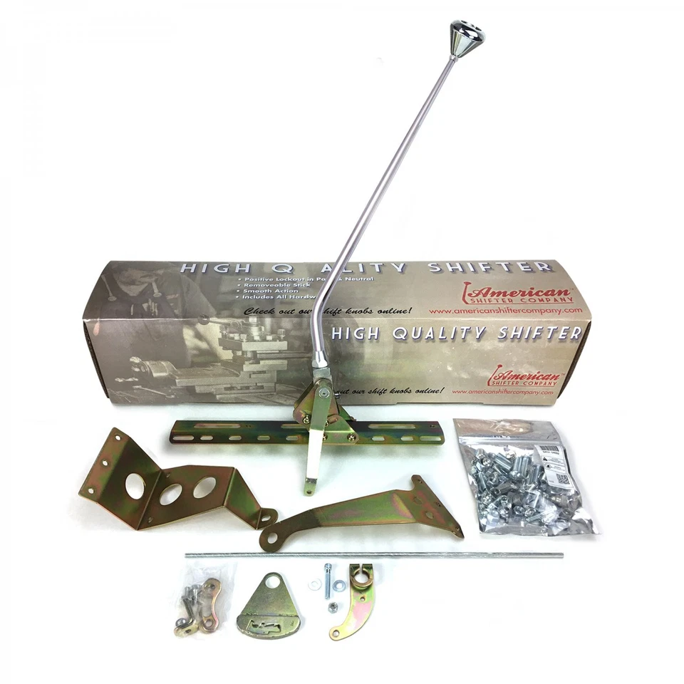 Ford C6 Single Action Shifter Kit 23 Single Bend Arm w/ Delux Knob - Image 2 of 4