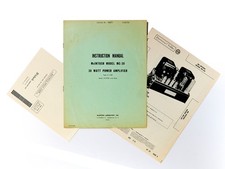 MCINTOSH MC-30 Instruction MANUAL  PHOTOFACT Schematics Original Vintage Hi-Fi