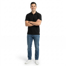 Banana Republic Luxe Touch Performance Polo Shirt Large L Black 100 Cotton Knit