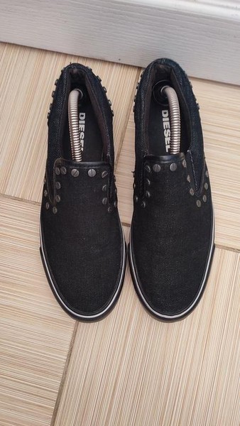 Women Diesel Loafers Black Textile 39 #8KCJ