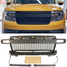 Abs Black Front Grille Fit For Ford Maverick 2022 2023 Upper Grille Wlight