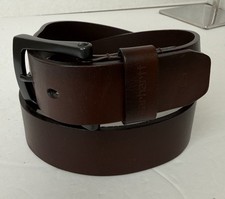 Carhartt Anvil Brown Belt 34 Gunmetal Buckle Leather 1.5โ W Mens Made in USA