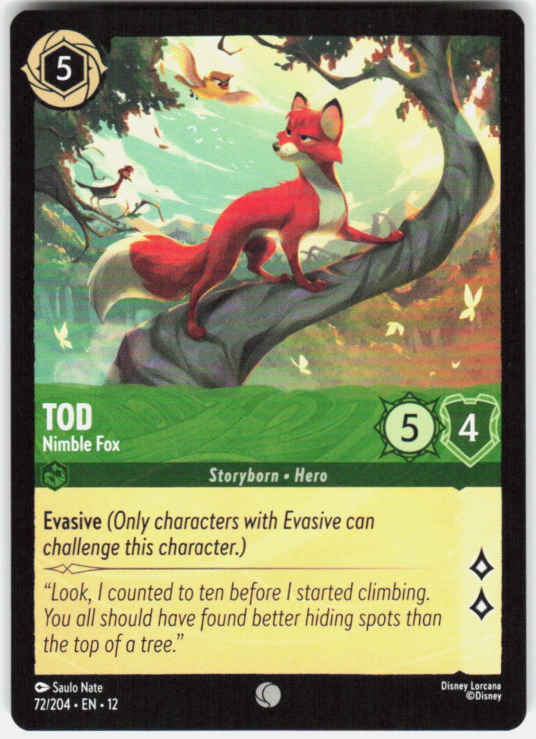 Tod Nimble Fox 72/204 Wilds Unknown Disney Lorcana