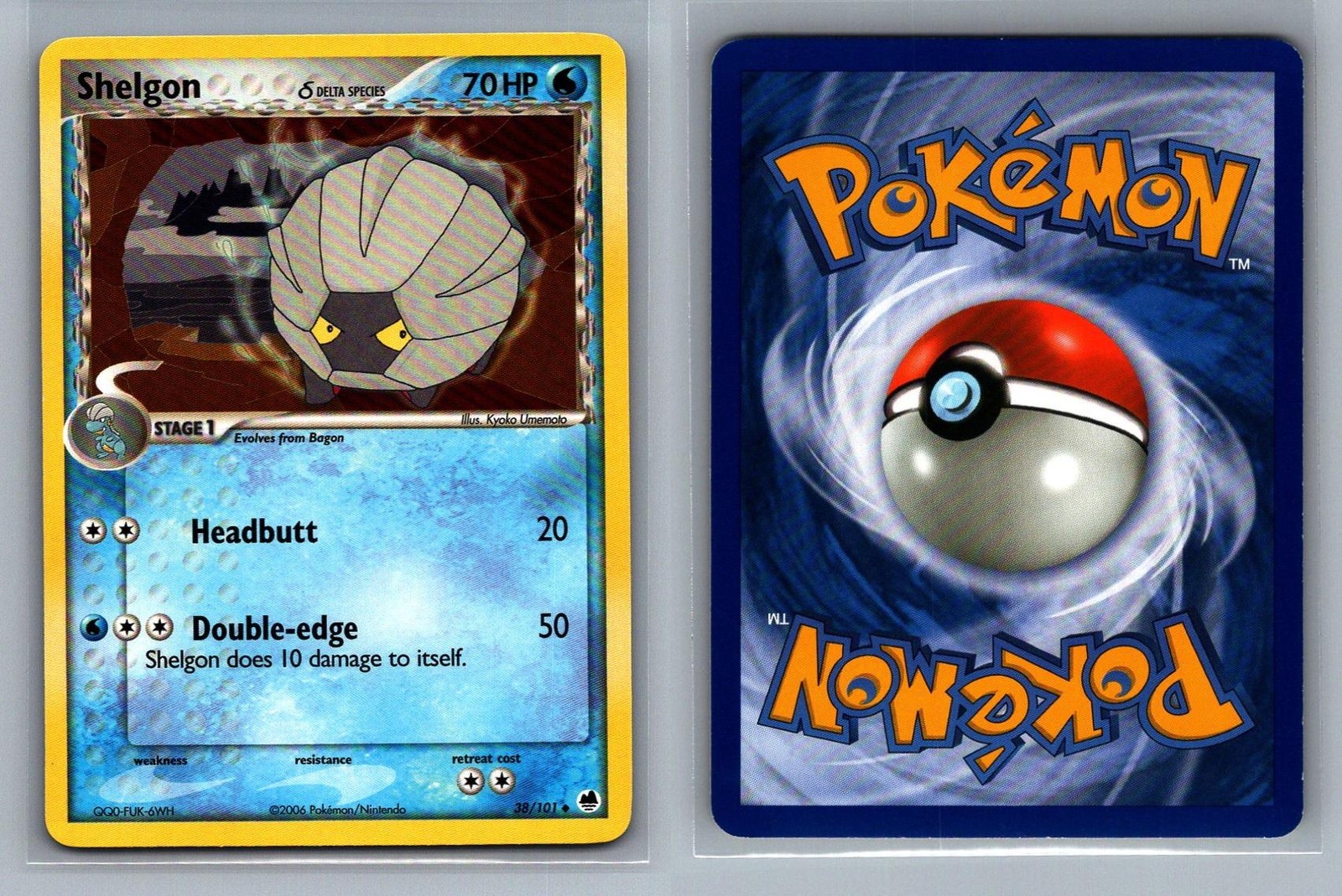Shelgon #38/101 Dragon Frontiers Vintage Pokemon Card - NM
