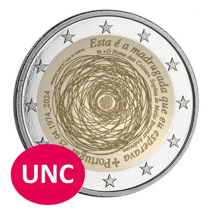 Portugal 50 ans de la Révolution des Œillets - 2 euros commémo. UNC 2024