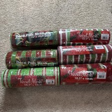 Christmas Deco Mesh 2 10  X 10 Yards 4 10.5  X 10 Yards Lot Of Six
