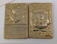 Pokemon 23K Gold Plated Togepi Jigglypuff Cards Burger King 1999 Vintage