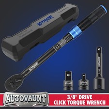 38 Drive Click Torque Wrench Snap Socket Ratcheting 5-45 Ft-lb 6.8-61 N-m 38 Drive Click Torque Wrench Snap Socket Ratcheting 5-45 Ft-lb 6.8-61 N-m