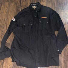 Harley Davidson Men Button Down Mechanic L/S Shirt Hook Loop Pen Pockets Size XL