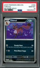 Pokemon TCG Mega Evolution #090 Thievul Reverse Holo PSA 10 GEM MT Pop 1