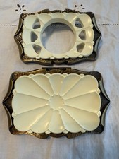 Vtg Bathroom Soap Dish  Toothbrush Holder Antique English MCM Retro 60s 70s