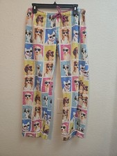PJ Salvage Lounge Pants Dogs Sunglasses Flannel Size Medium READ