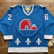Retro Quebec Ice Hockey Jersey #26 Blue Stitched Custom Style Men's Sport Shirt
