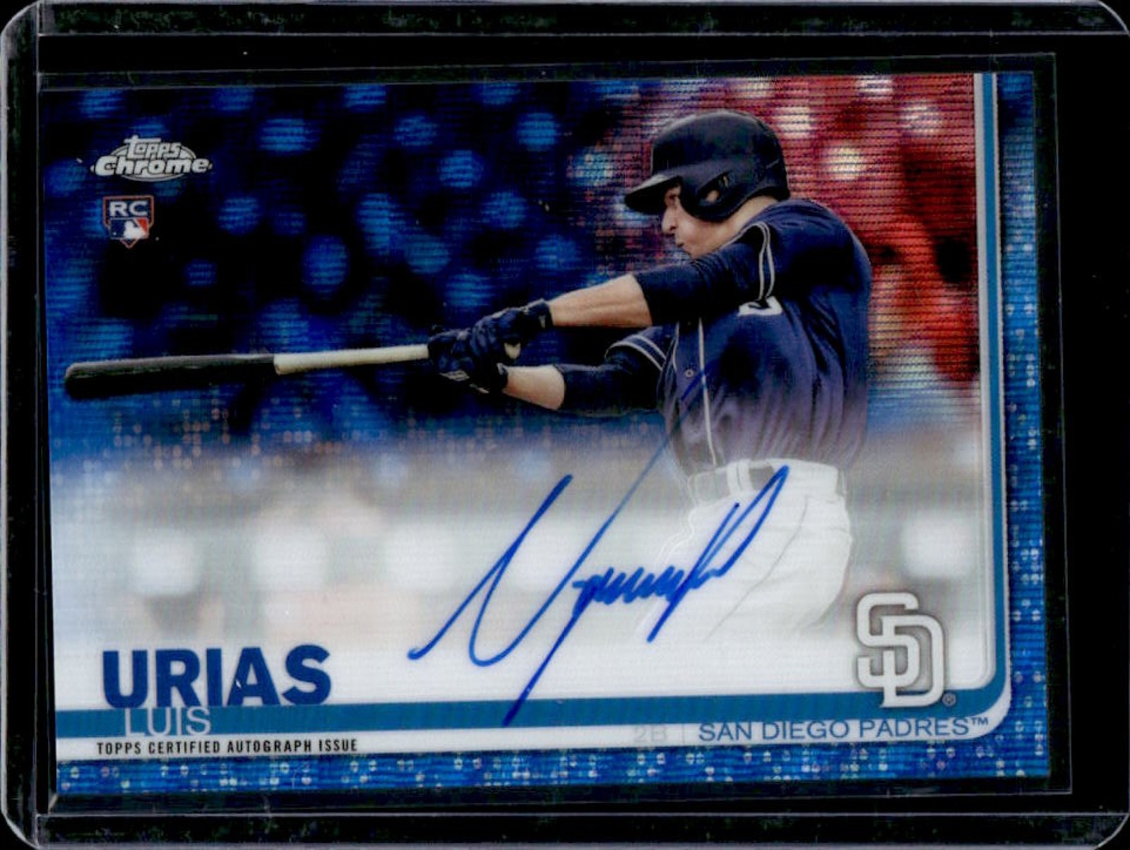 2019 Topps Chrome Luis Urias Rookie Auto Blue Wave Refractor #/150 Padres