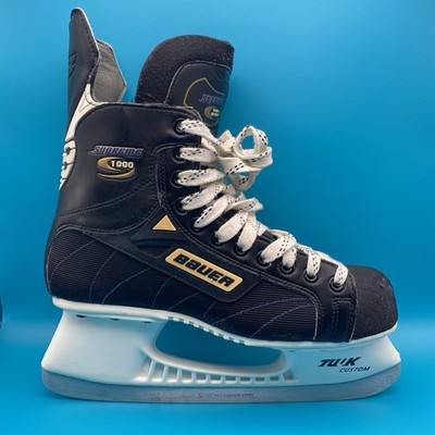 Bauer Supreme 1000 Hockey Skates Men's Sz. 9.5 Tuuk Custom Blades Good Condition