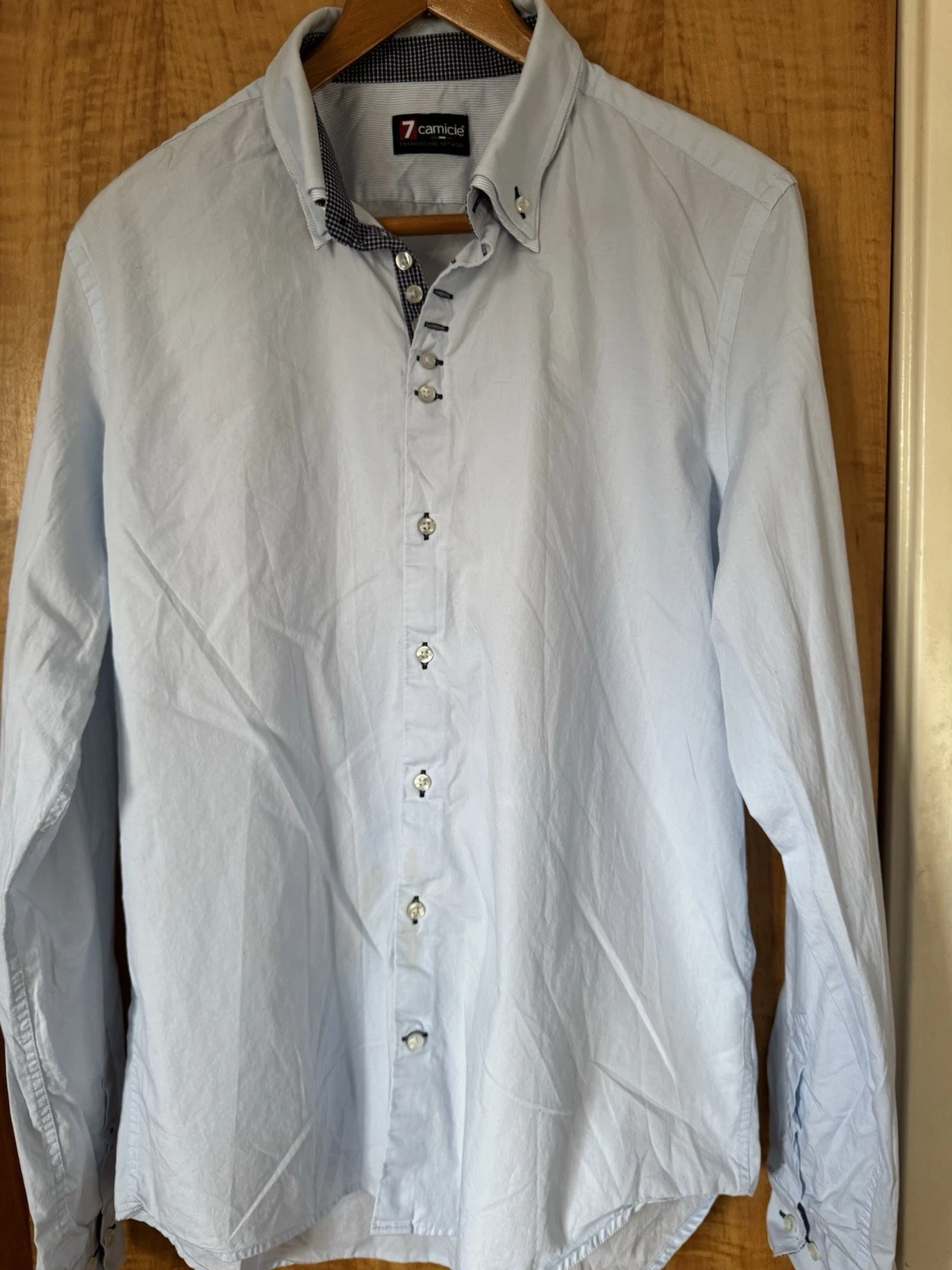 Camicie Designer Long sleeve Button Down White / Pale Blue Shirt Size 2XL