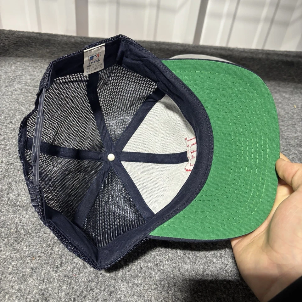 Vintage Minnesota Twins Snapback Hat Adult Mens Blue MLB Mesh Back - Image 3 of 4