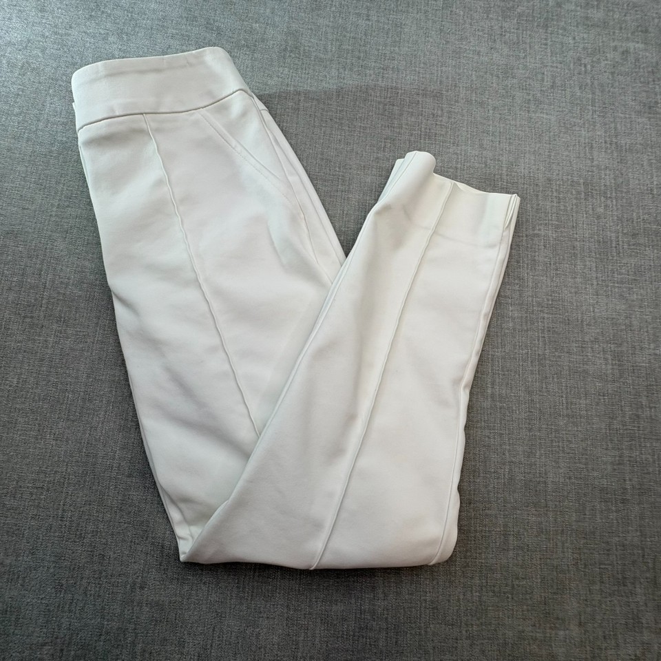 Portmans White Pants Size 6 Women Pintuck Seam Smart Work Office High Rise Crop