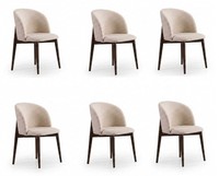 Esszimmerstuhl Set Beige Modern Luxus Polsterstuhl Stuhl Holz